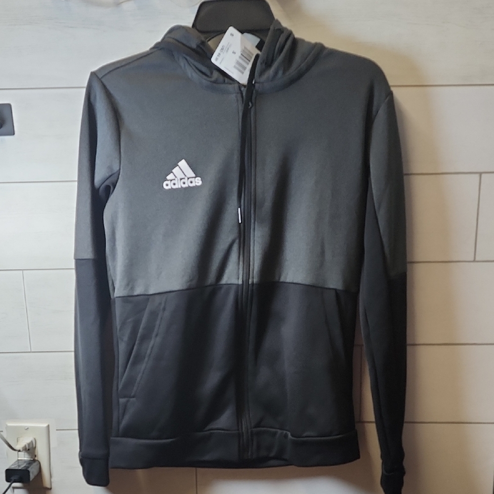 NWT Adidas Mens Gray Full-Zip Hoodie Jacket